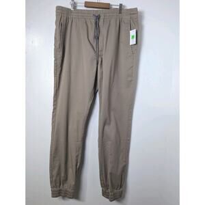 Volcom Frickin Slim Fit Joggers Size XXL Khaki Tan Stretch Regular Rise NEW